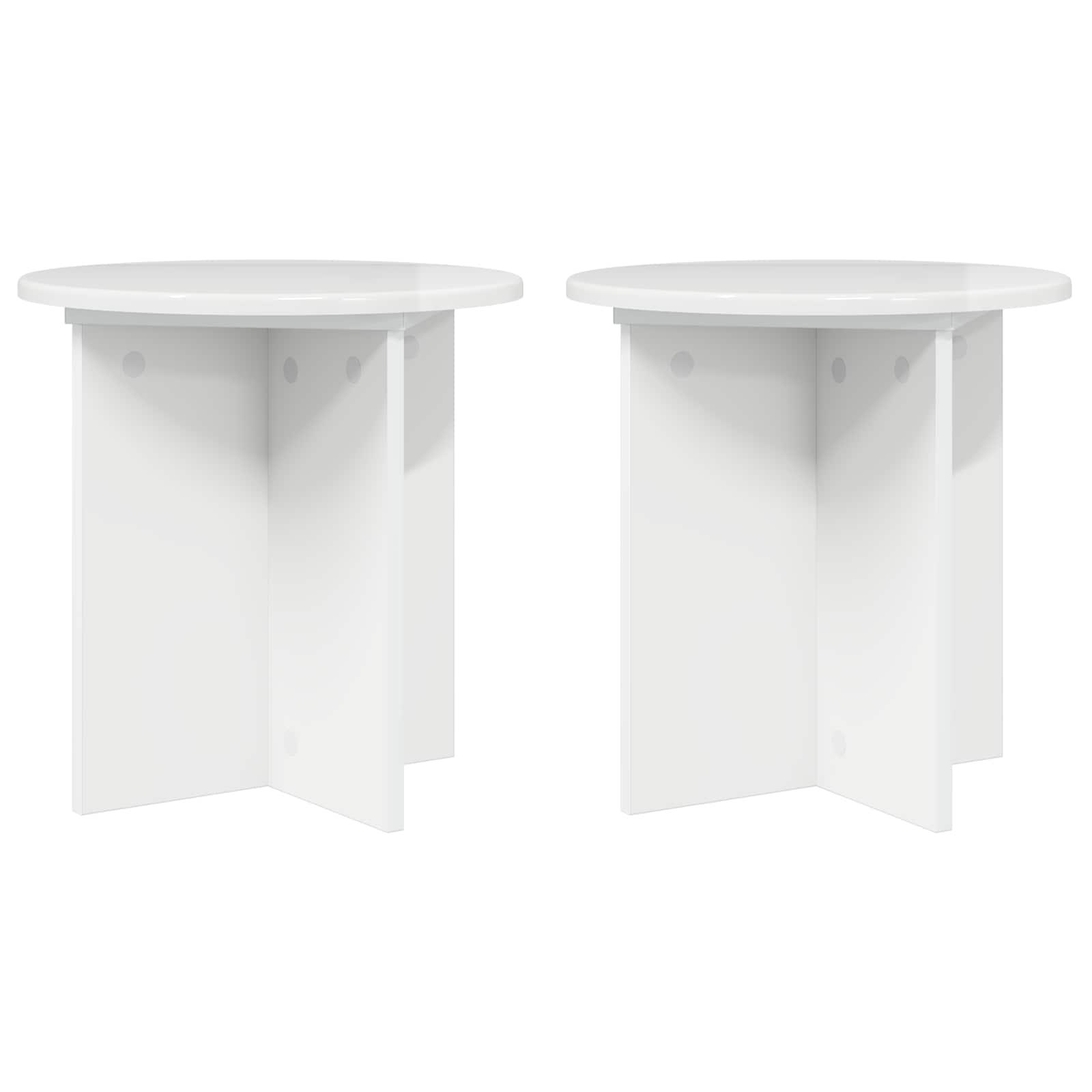 Planteholder 2 stk Hvid højglans 40 x 40 x 40 cm billede