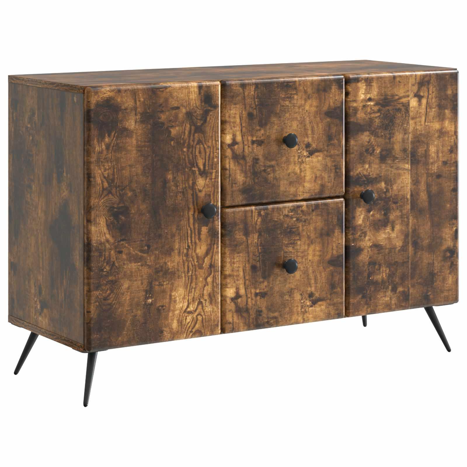 Sidebord med skuffe Røget eg 89 x 34,5 x 60 cm Konstrueret træ billede