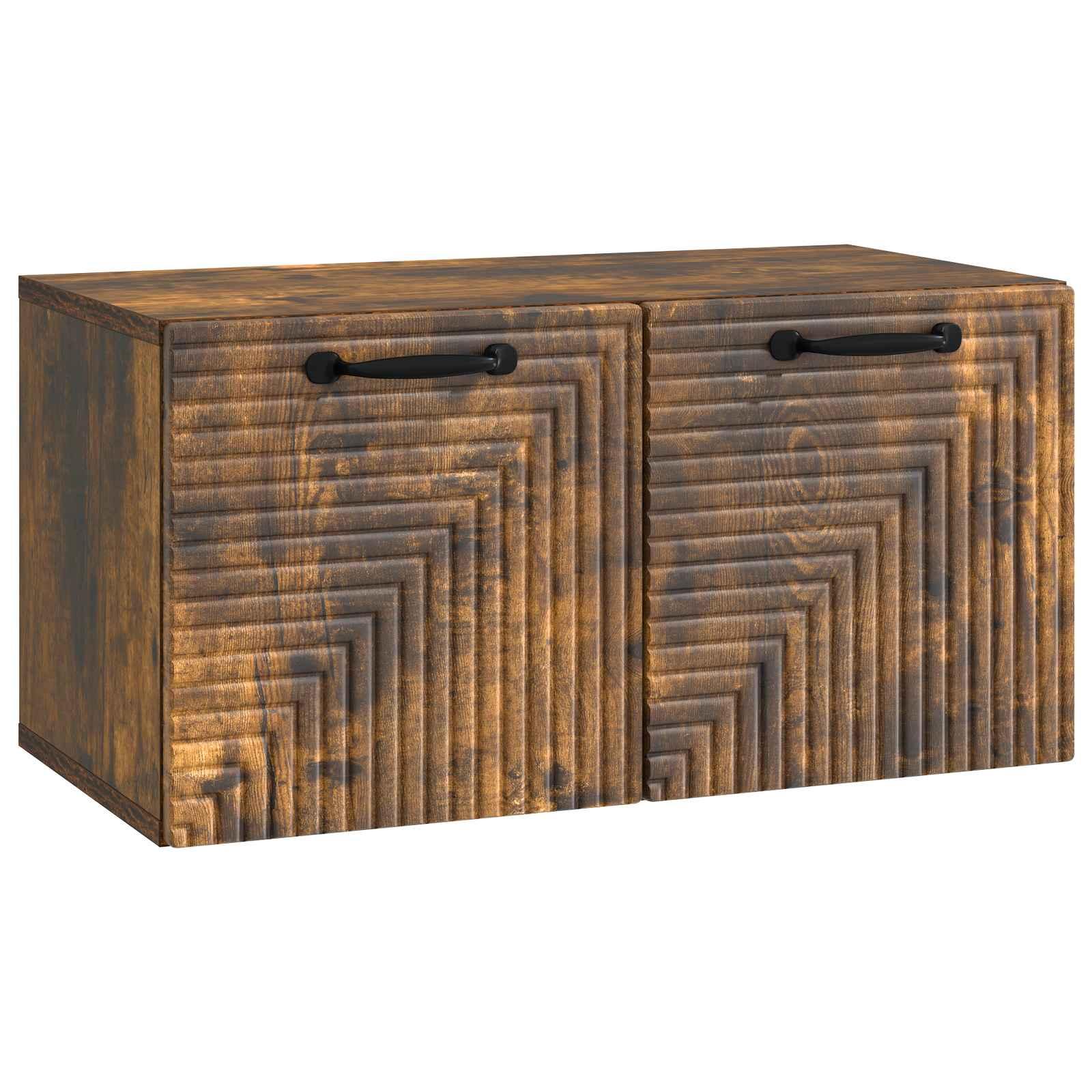 Væghængt TV-skab Røget eg 59,5 x 31 x 30 cm Konstrueret træ billede