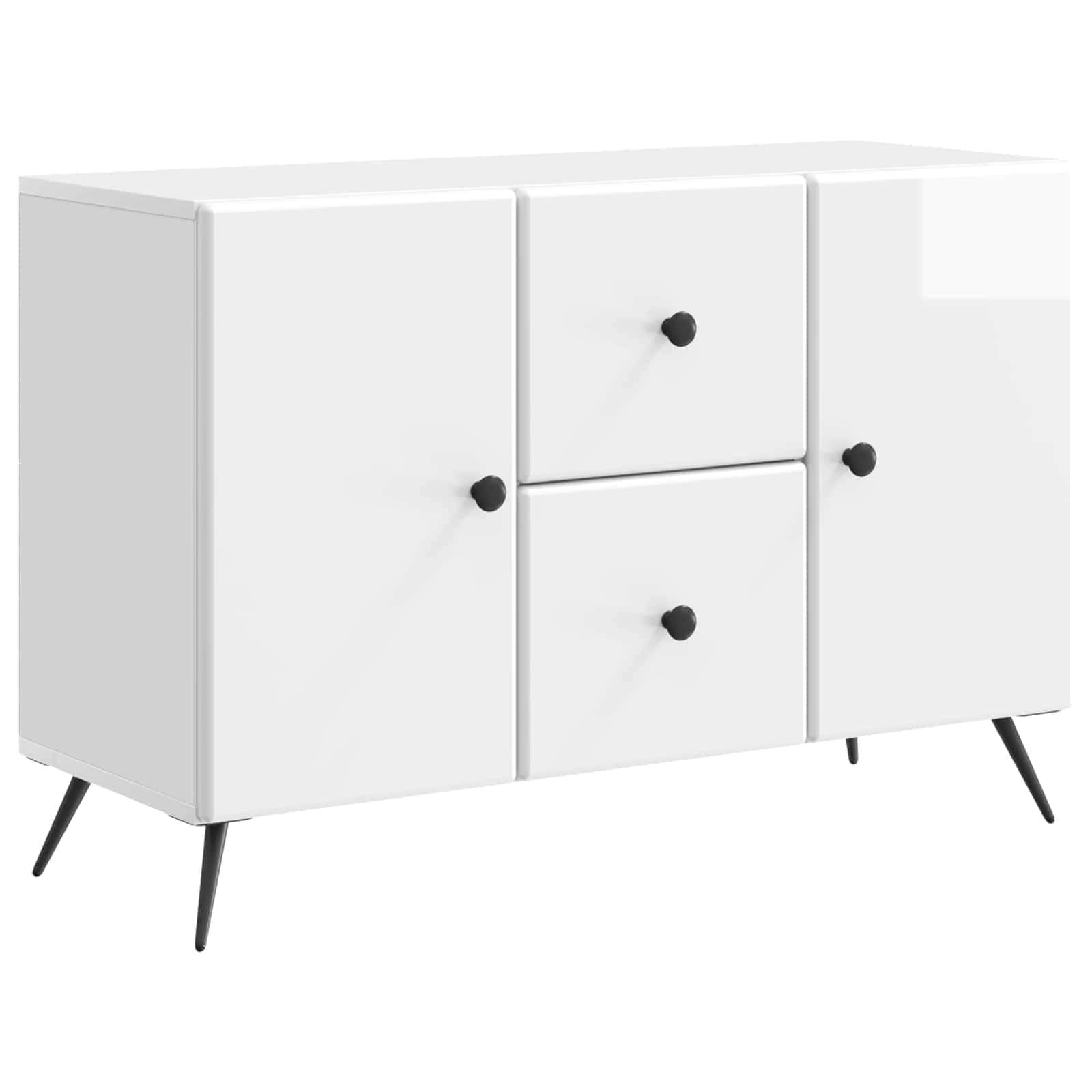 Sidebord Hvid højglans 89 x 34,5 x 60 cm Konstrueret træ billede