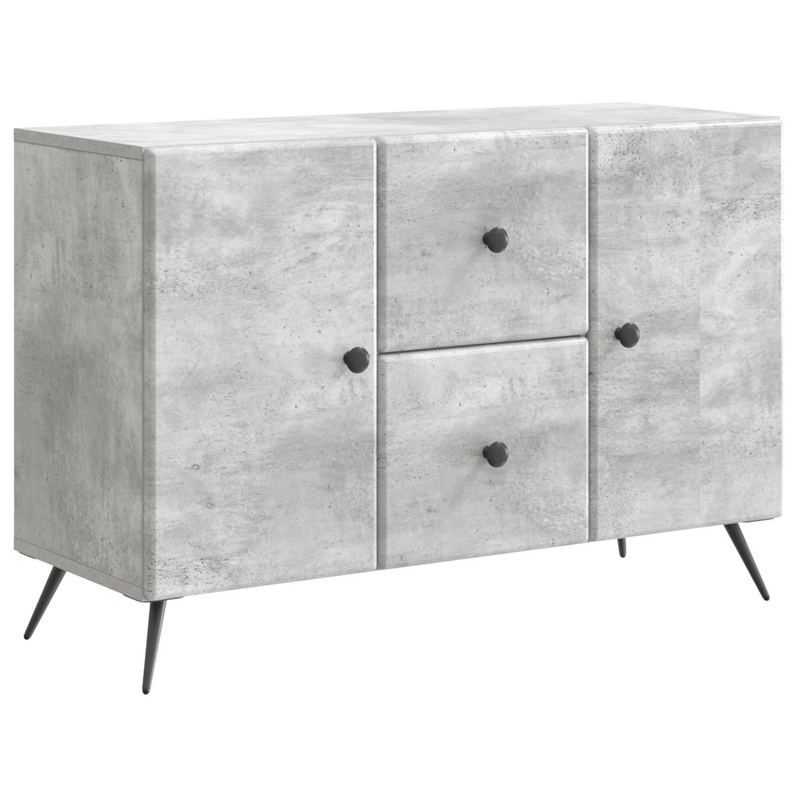 Sidebord med skuffe Betongrå 89 x 34,5 x 60 cm Konstrueret træ billede