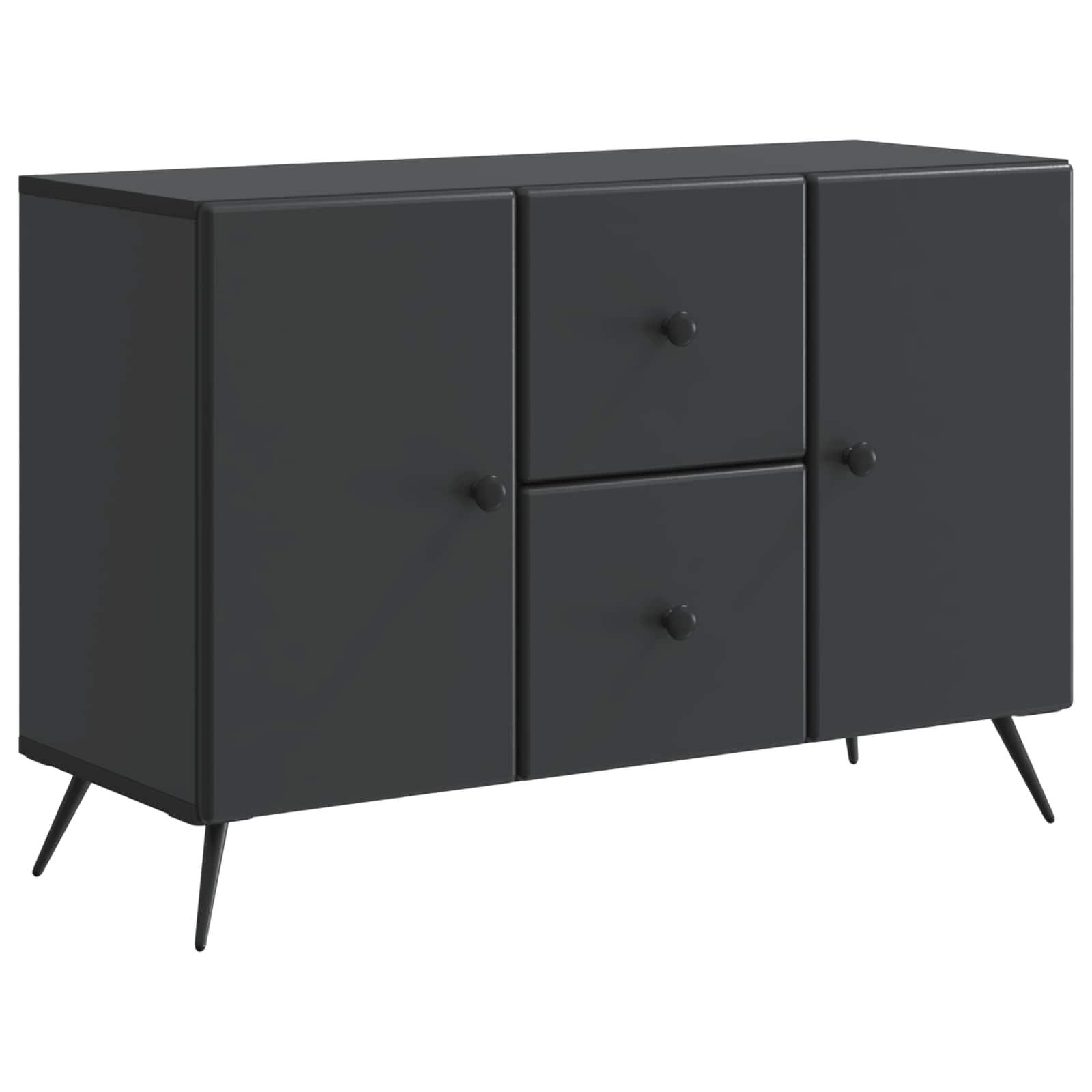 Sidebord med skuffe Sort 89 x 34,5 x 60 cm Konstrueret træ billede