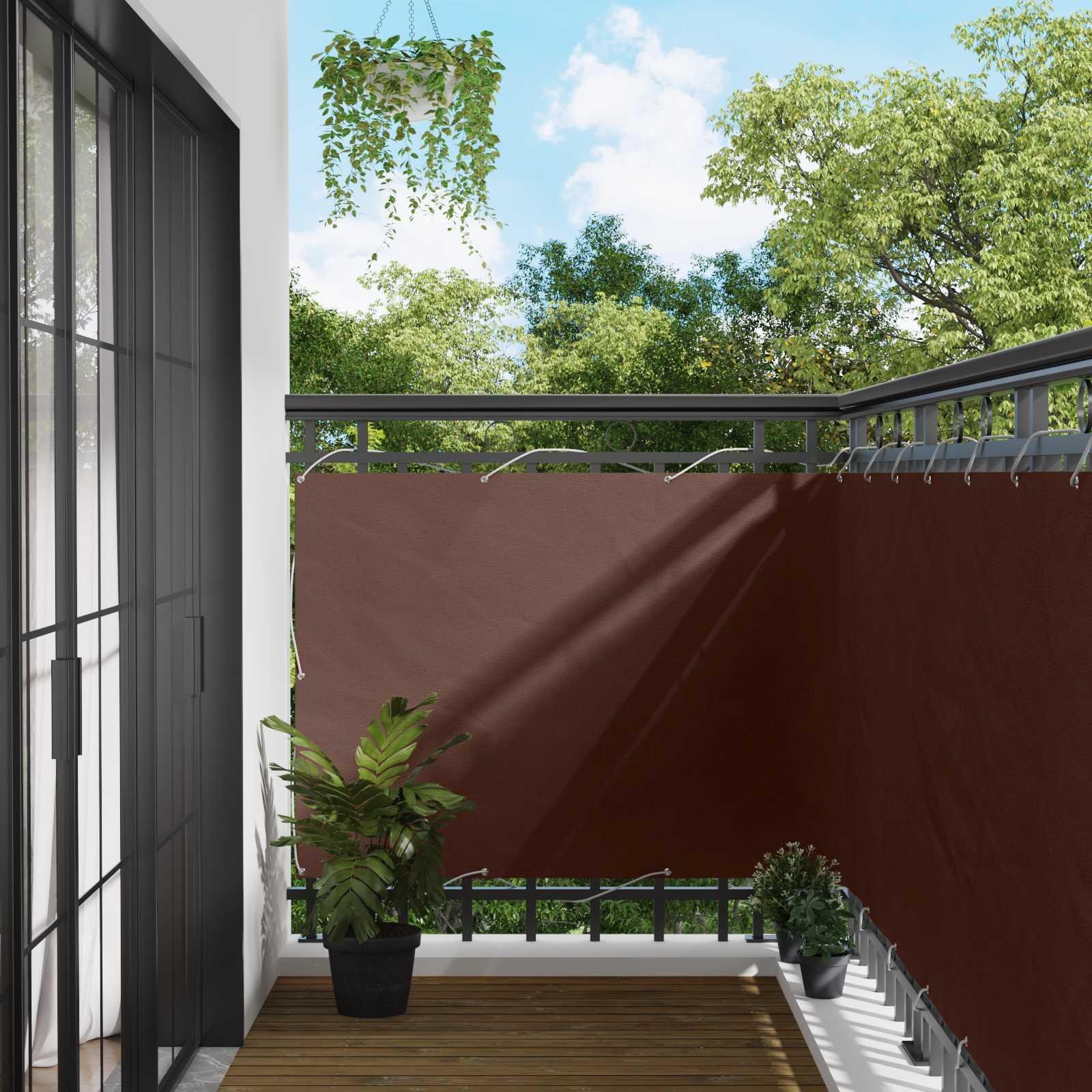 Altan skærm i Oxford-stof - brun 110 × 300 cm billede