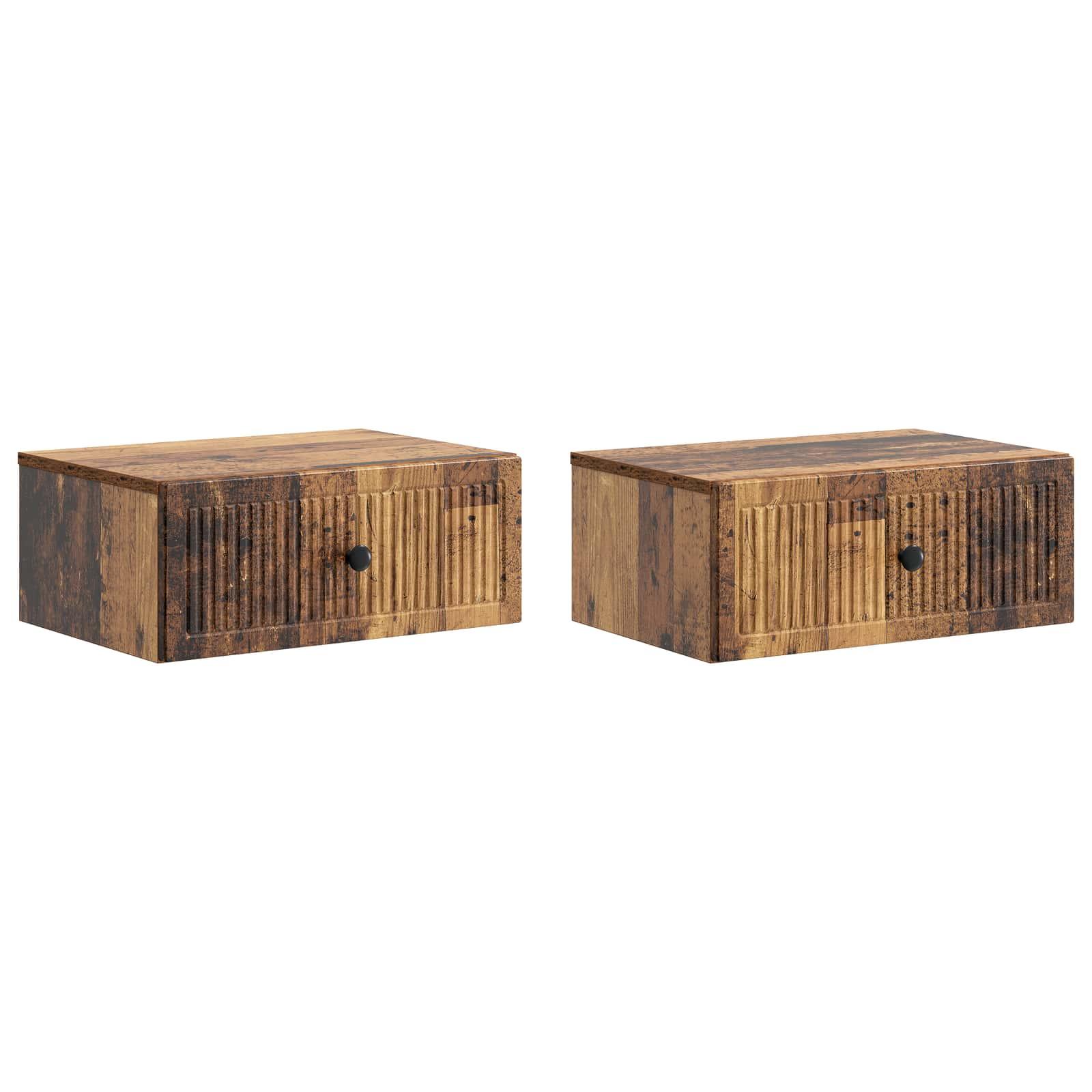 Natskab 2 stk Gammelt træ 49 x 34,5 x 20 cm Konstrueret træ billede