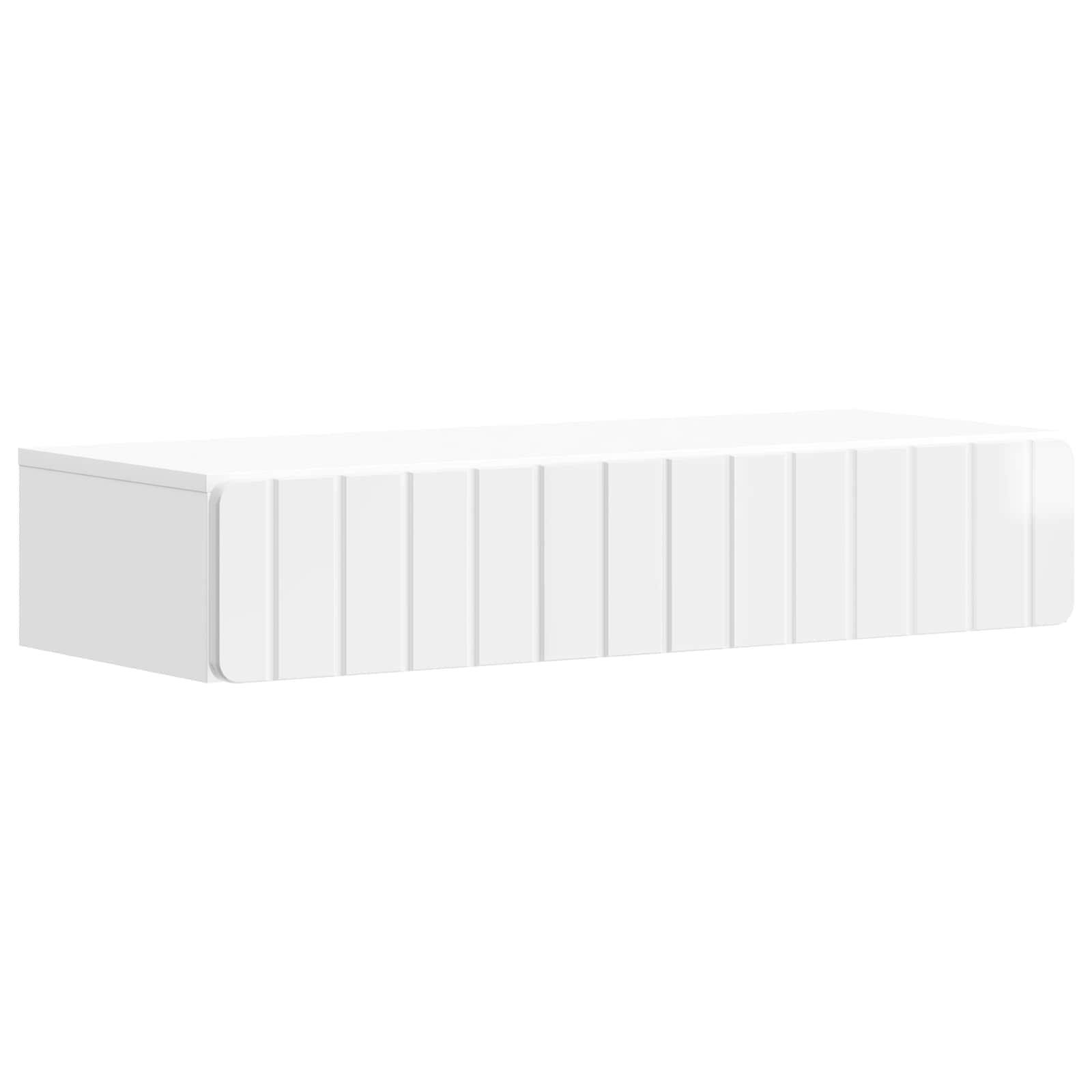 Væghængt Sideskab Hvid højglans 87,5 x 34,5 x 17 cm billede
