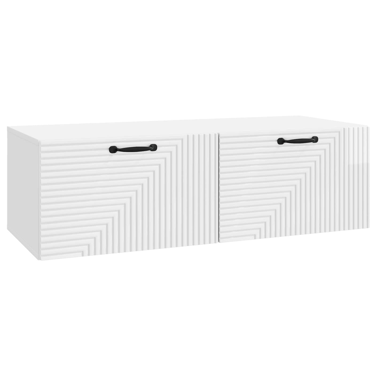 Væghængt TV-skab Hvid højglans 98 x 41 x 30 cm Konstrueret træ billede