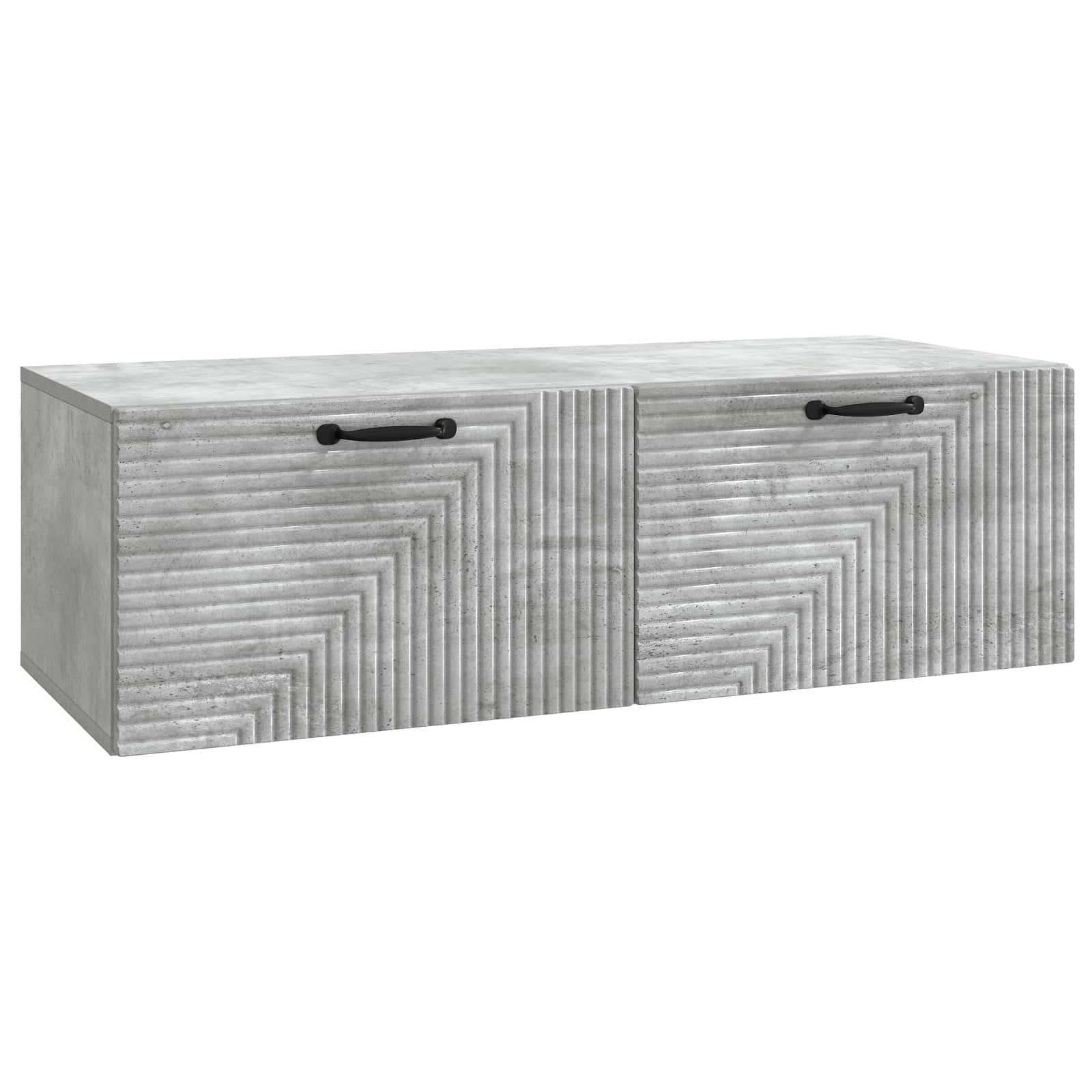 Væghængt TV-skab Betongrå 98 x 41 x 30 cm Konstrueret træ billede