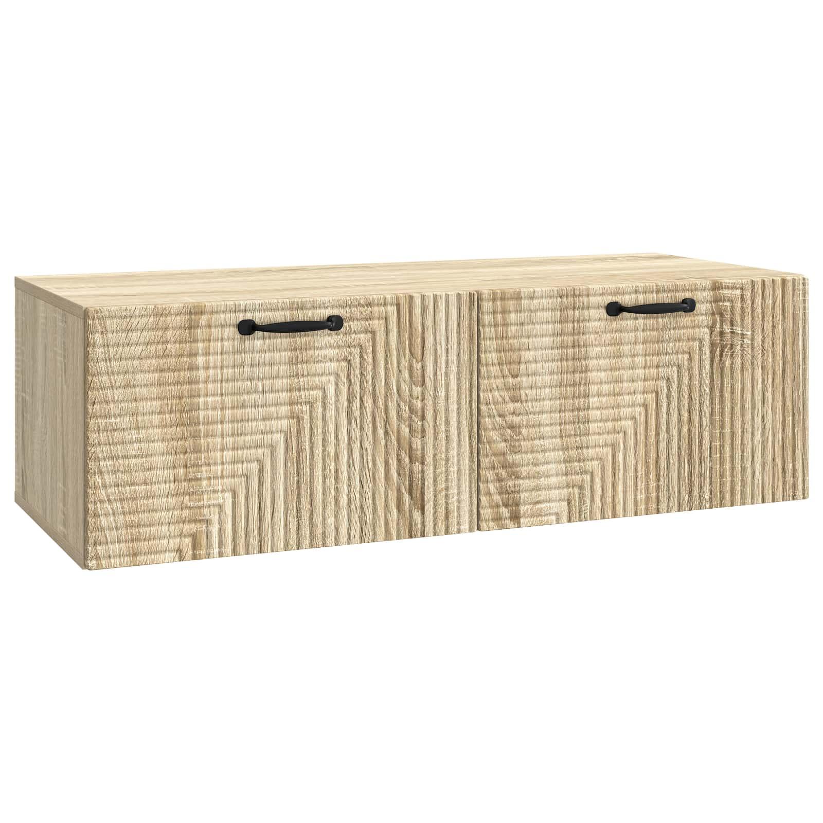 Væghængt TV-skab Sonoma-eg 98 x 41 x 30 cm Konstrueret træ billede