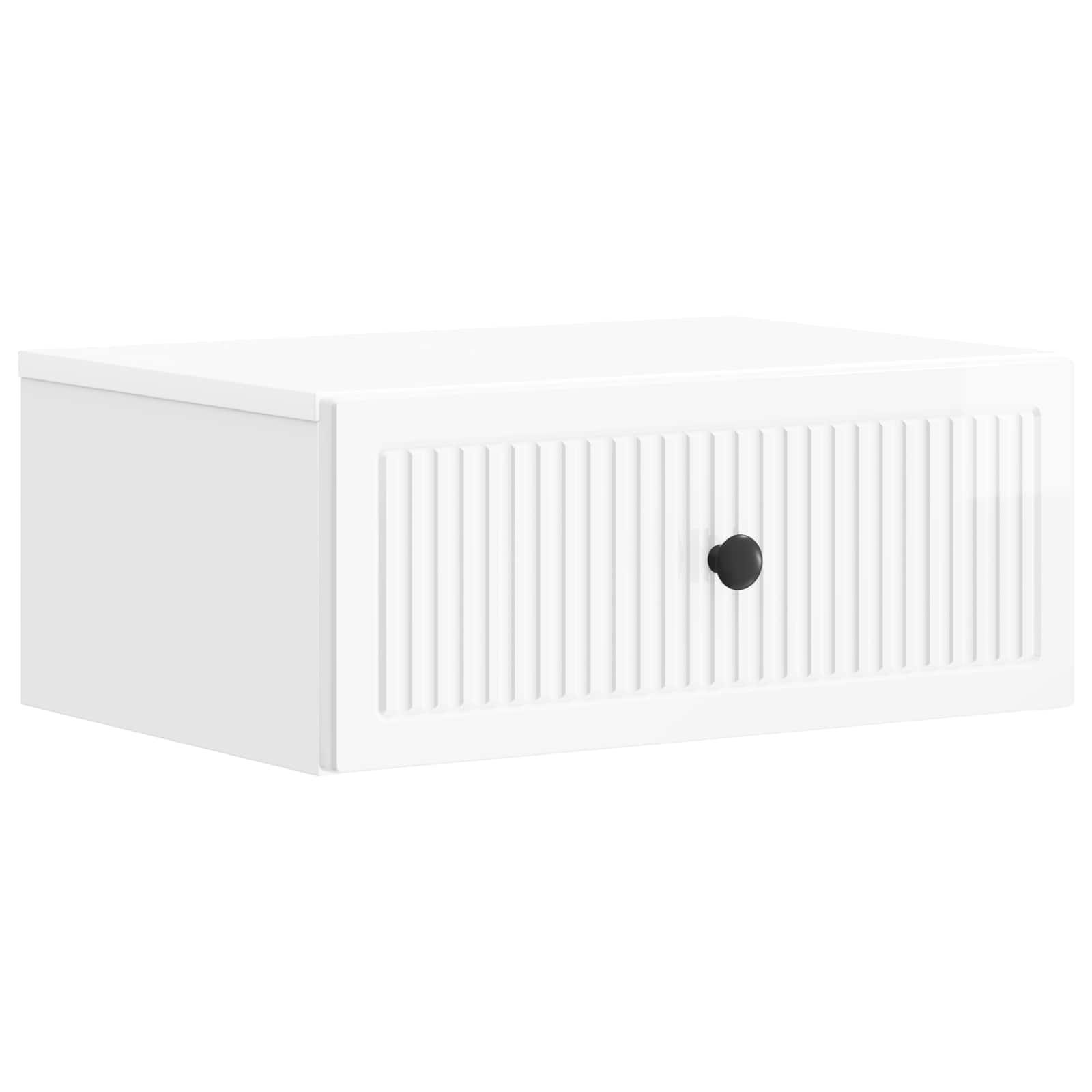 Natskab i hvid højglans - 49 × 34,5 × 20 cm, konstrueret træ billede