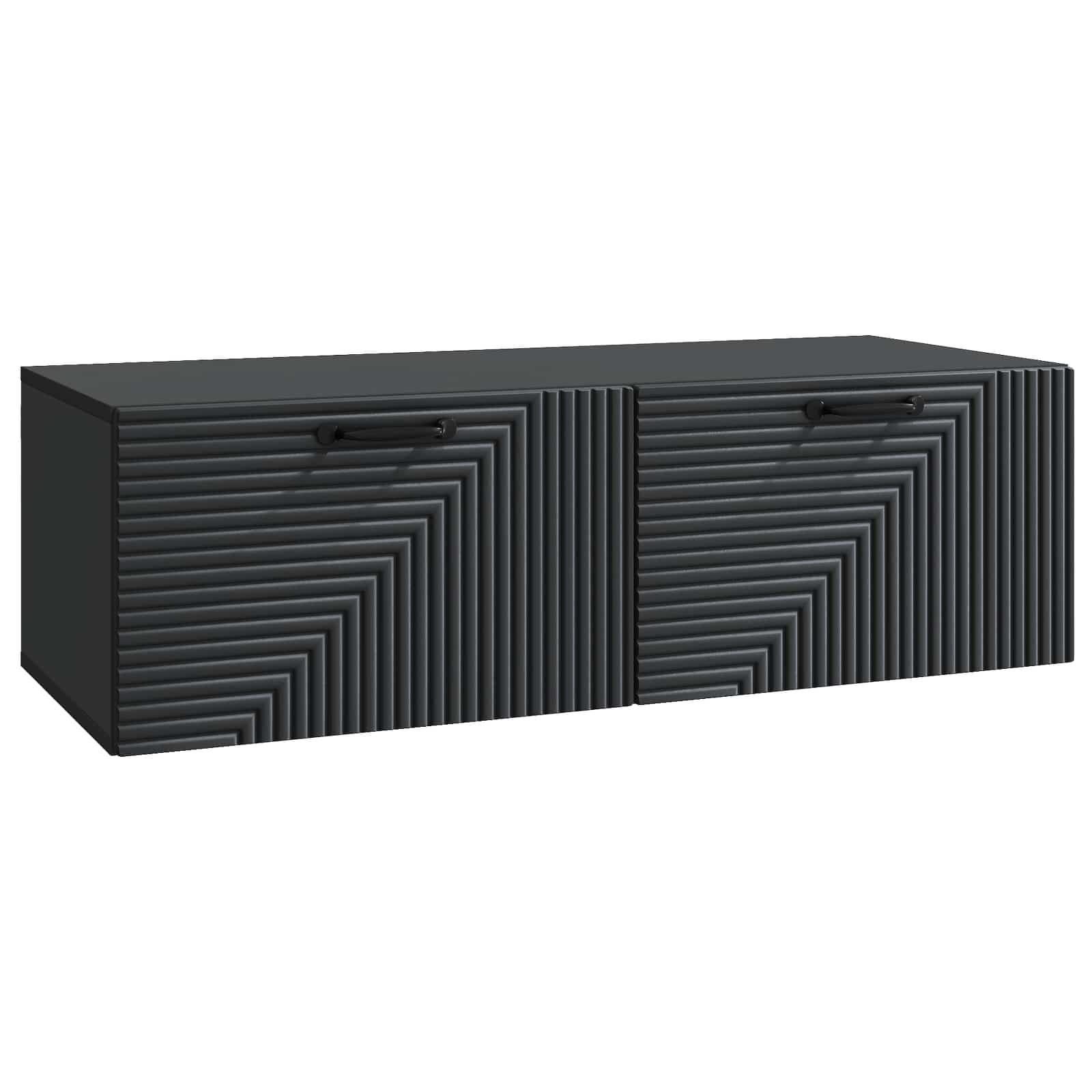 Væghængt TV-skab Sort 98 x 41 x 30 cm Konstrueret træ billede