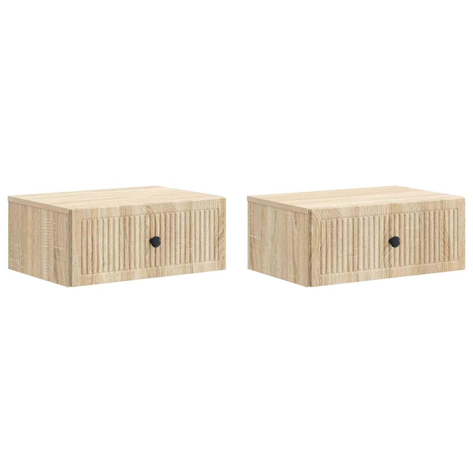 Natskab 2 stk Sonoma-eg 49 x 34,5 x 20 cm Konstrueret træ billede