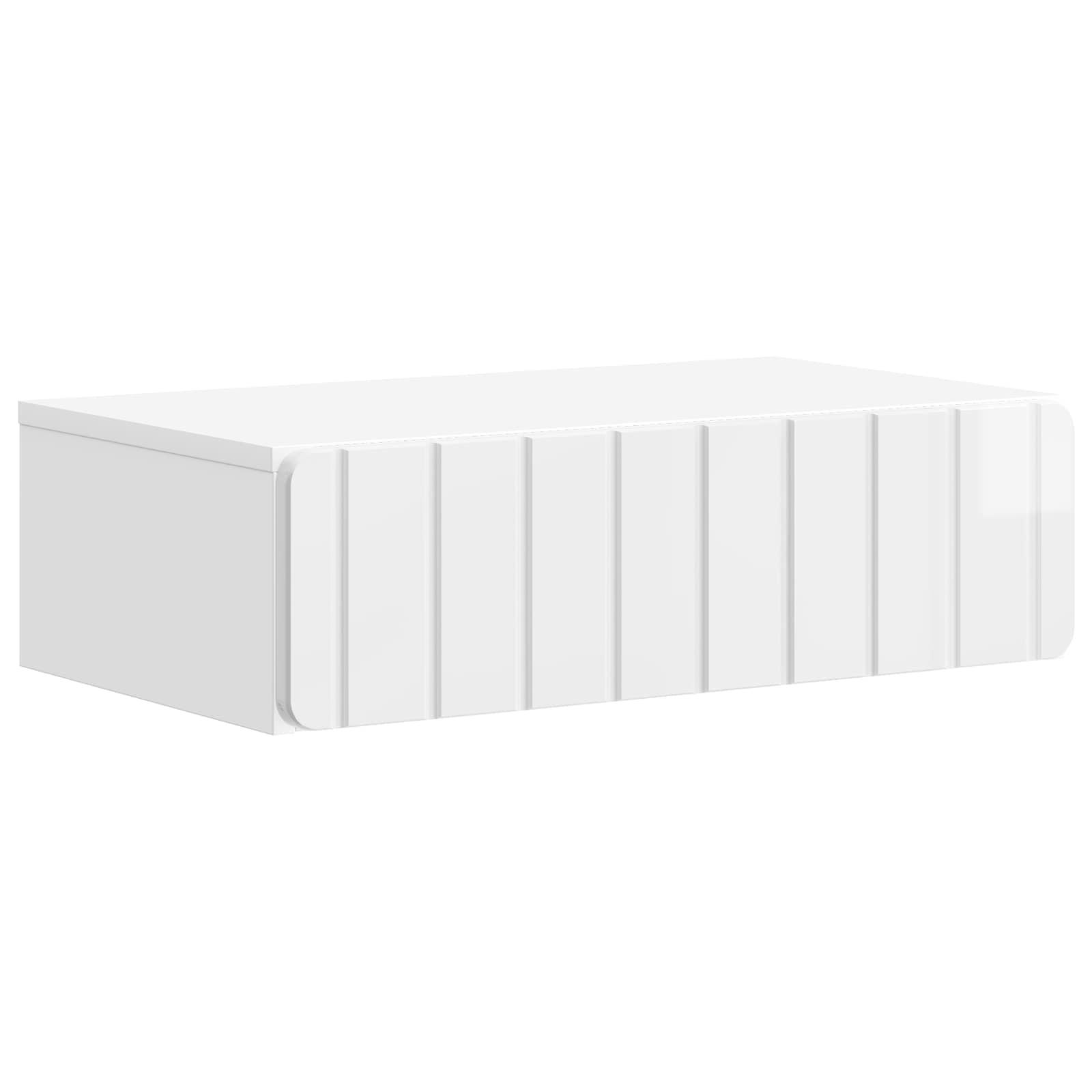 Væghængt Sideskab Hvid højglans 59 x 34,5 x 17 cm billede