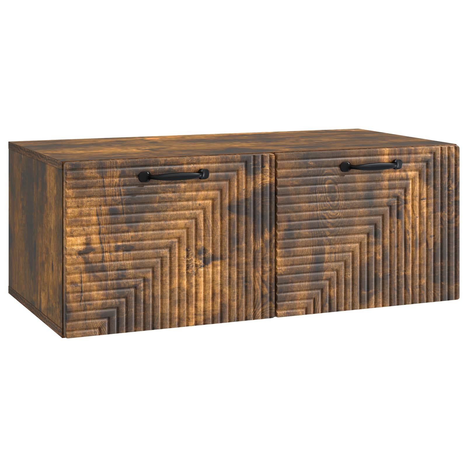 Væghængt TV-skab Røget eg 78,5 x 41 x 30 cm Konstrueret træ billede