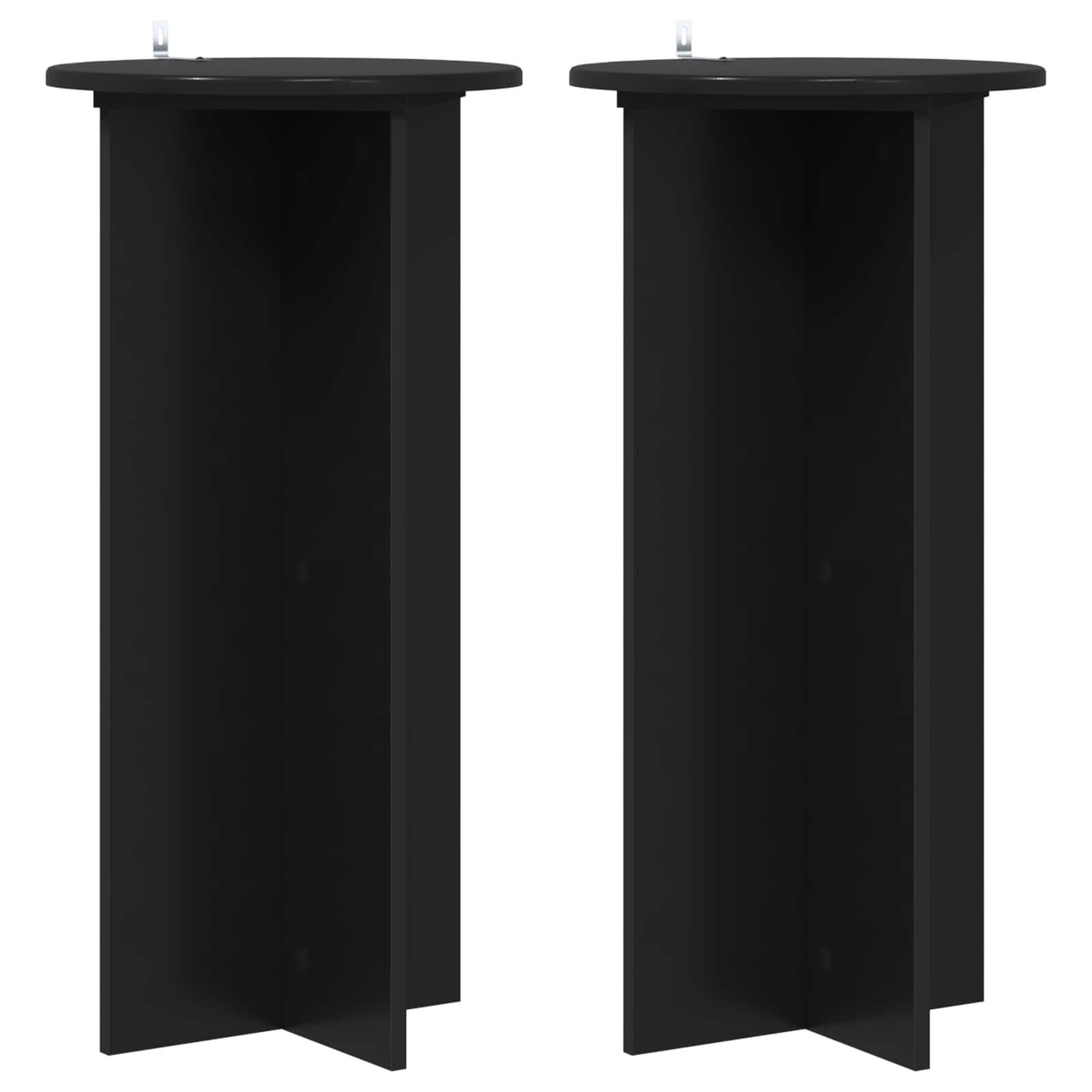 Planteholder 2 stk Sort 40 x 40 x 80 cm Konstrueret træ billede