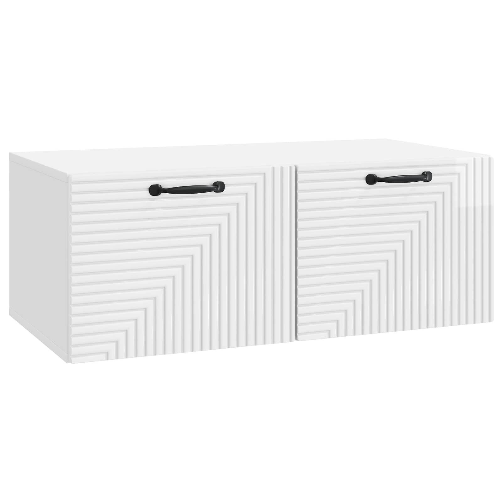 Væghængt TV-skab Vægmonteret Hvid højglans 78,5 x 41 x 30 cm billede