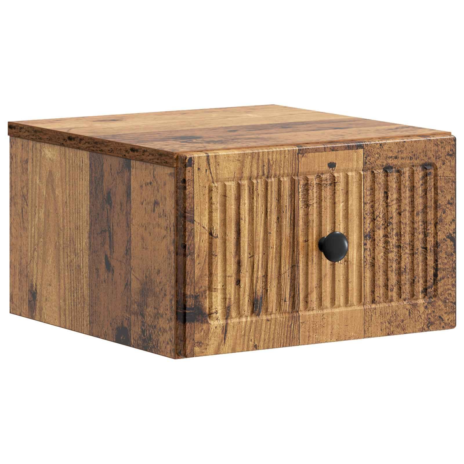 Væghængt Natbord Gammelt træ 33 x 34,5 x 20 cm Konstrueret træ billede