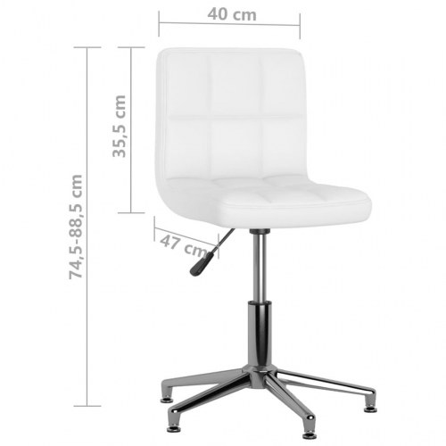Drejelig kontorstol kunstlæder hvid