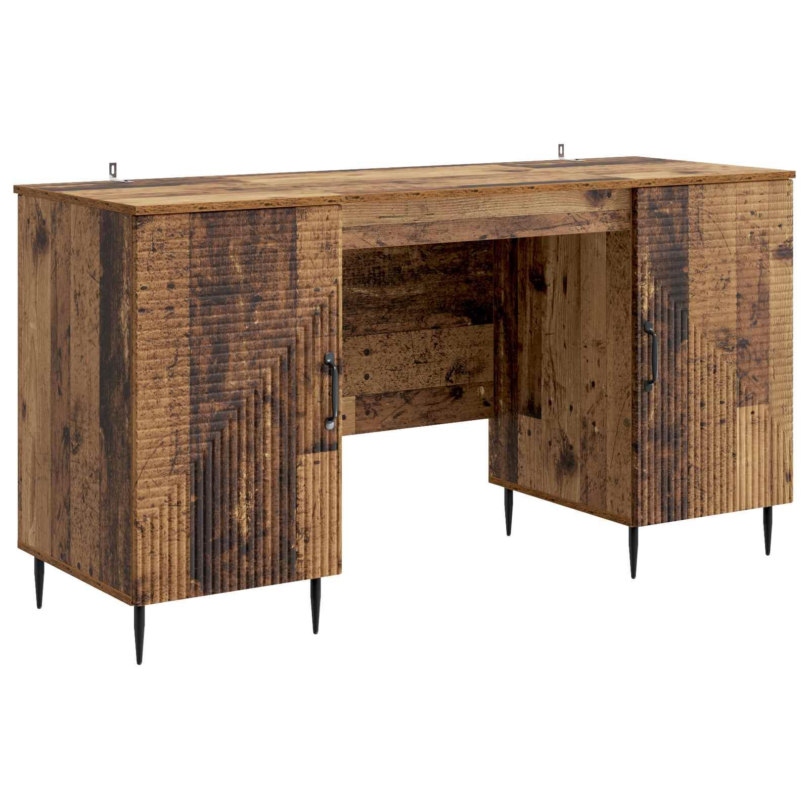 Bord med hylde Gammelt træ 142,5 x 50 x 75 cm Konstrueret træ billede