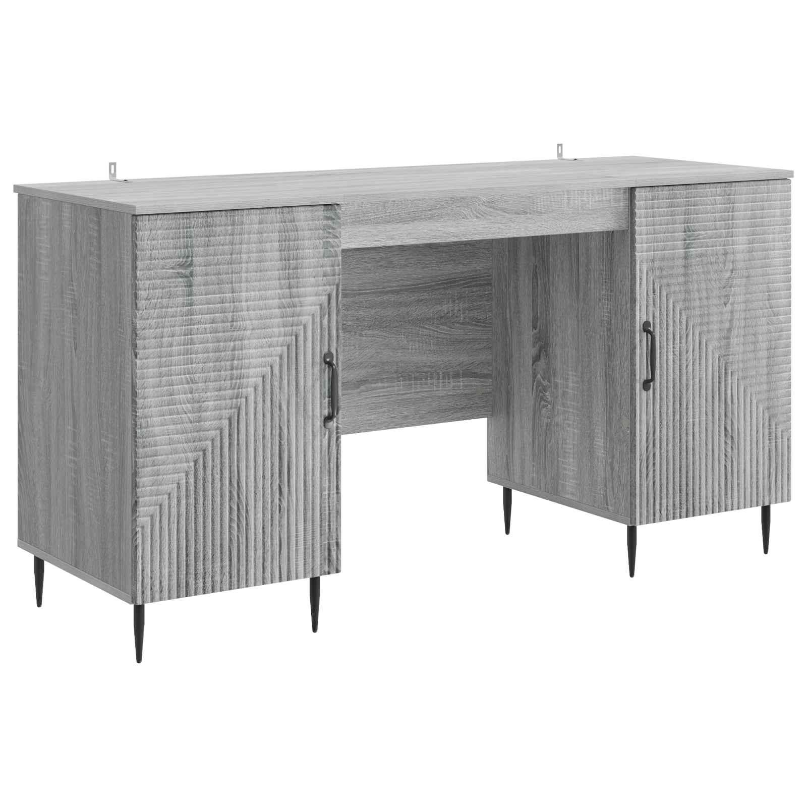 Bord med hylde Grå sonoma-eg 142,5 x 50 x 75 cm Konstrueret træ billede