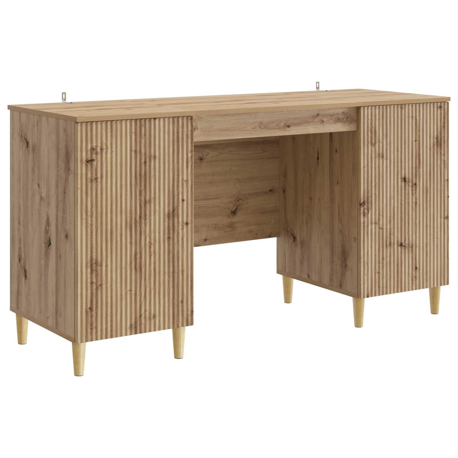 Bord med hylde Artisan-eg 142,5 x 50 x 75 cm Konstrueret træ billede