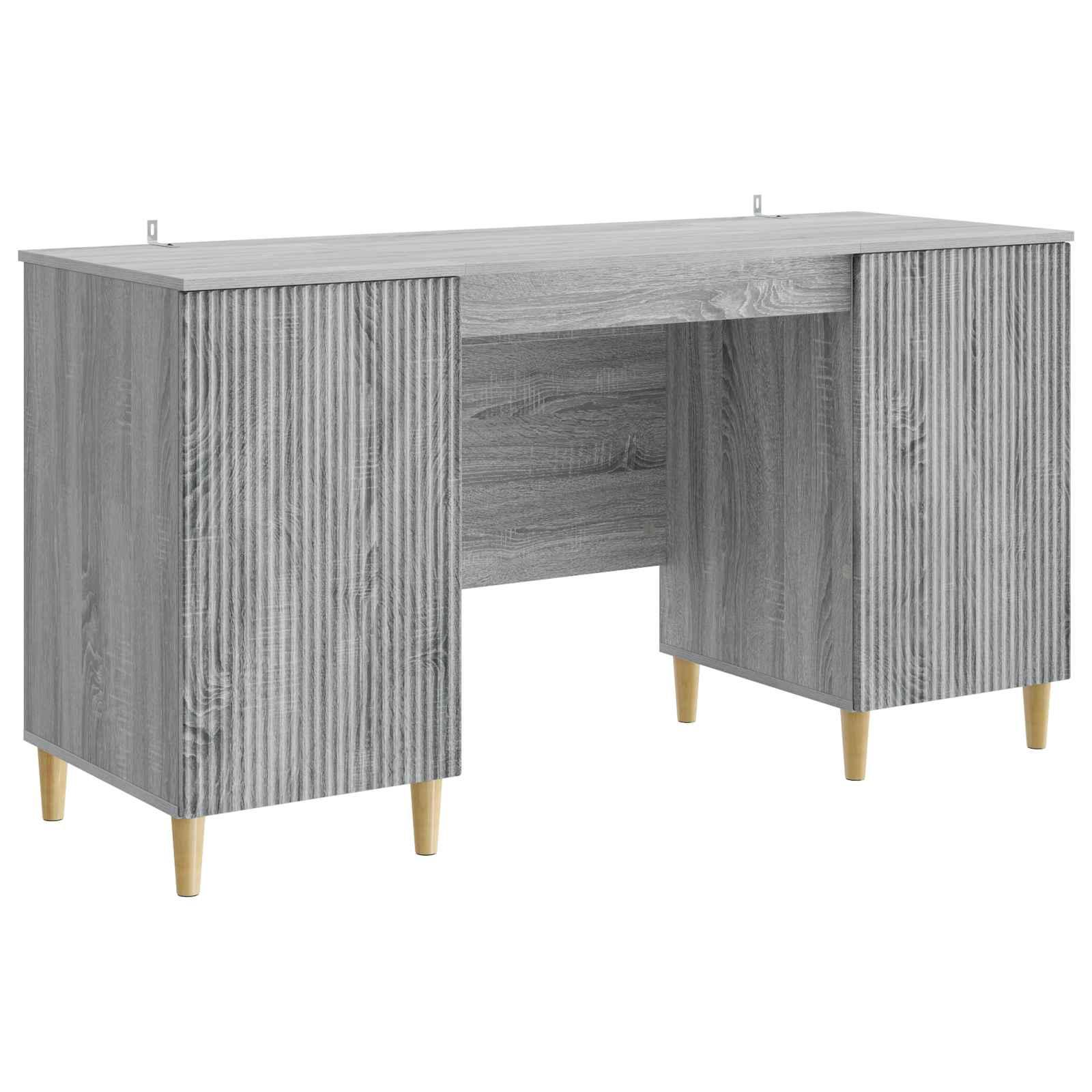 Bord med hylde Grå sonoma-eg 142,5 x 50 x 75 cm Konstrueret træ billede
