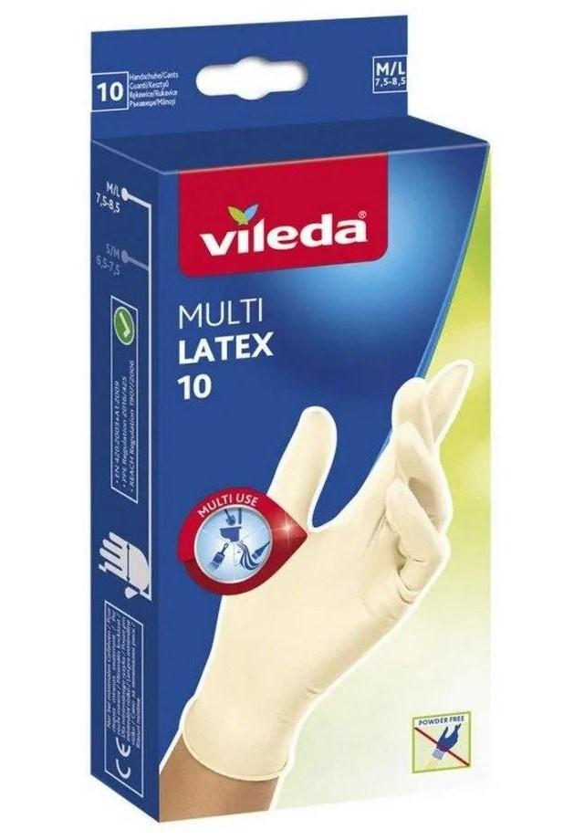 Vileda Multi Latex engangshandsker M/L - 10 stk, hvid billede