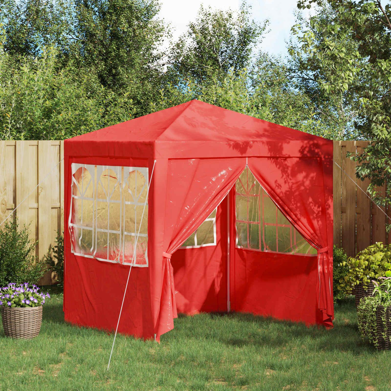 Party Tent Rød 200 x 200 x 240 cm PE og stål