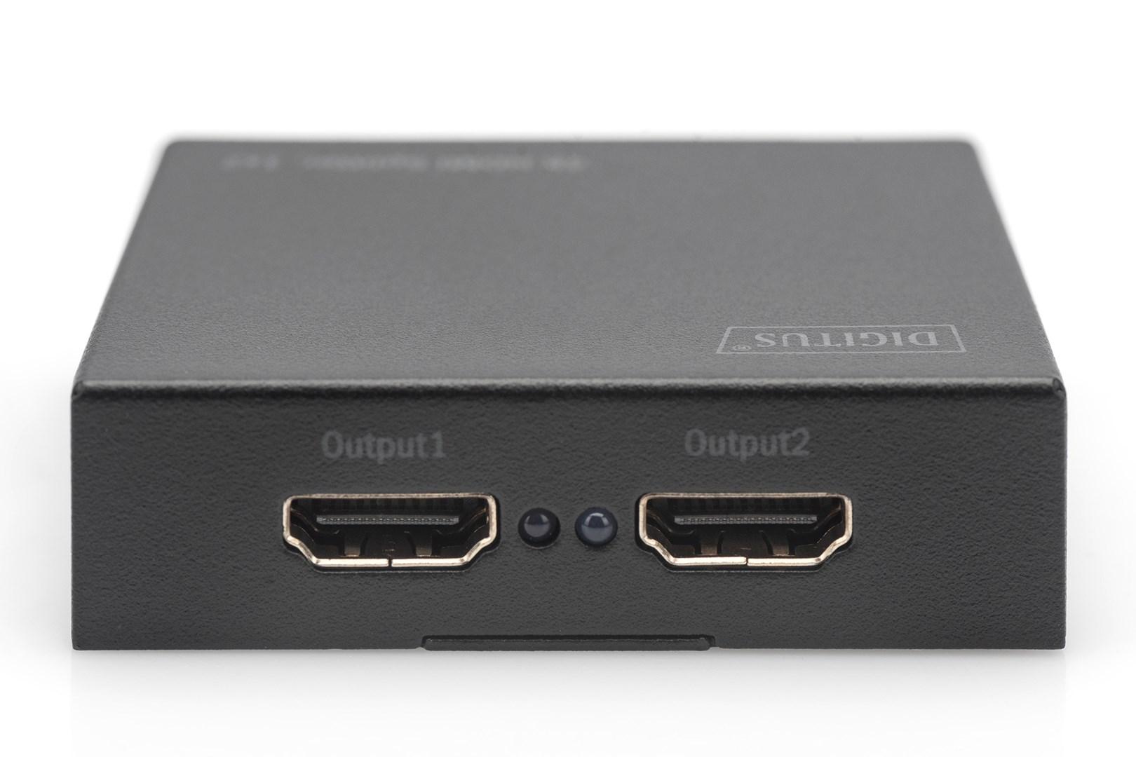 DIGITUS DS-46304 HDMI splitter 1x2 med 4K, 3D, Full HD og 2 HDMI-udgange