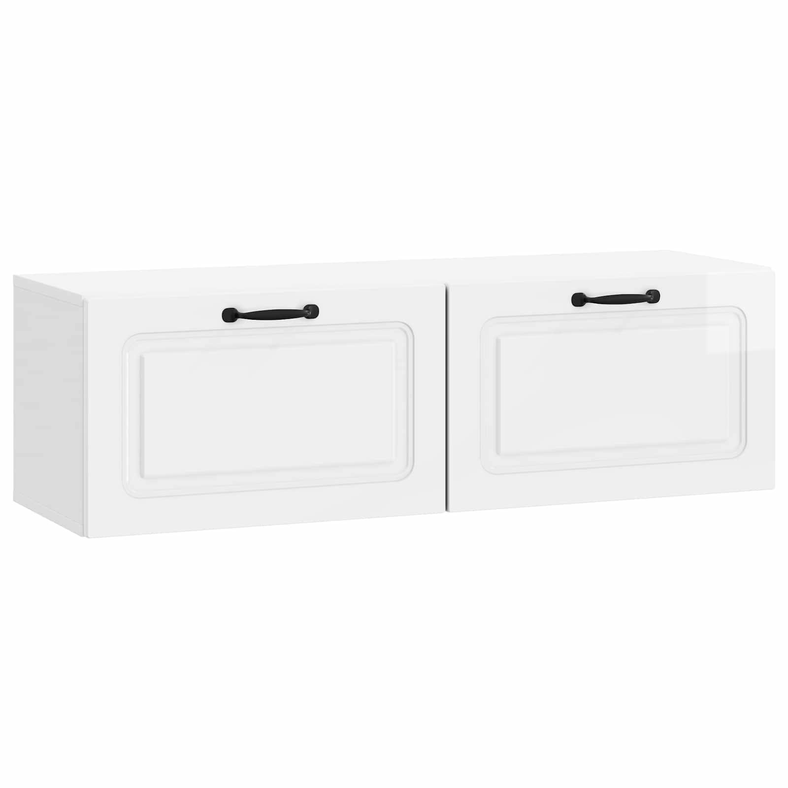 Væghængt TV-skab Hvid højglans 98 x 31 x 30 cm Konstrueret træ billede