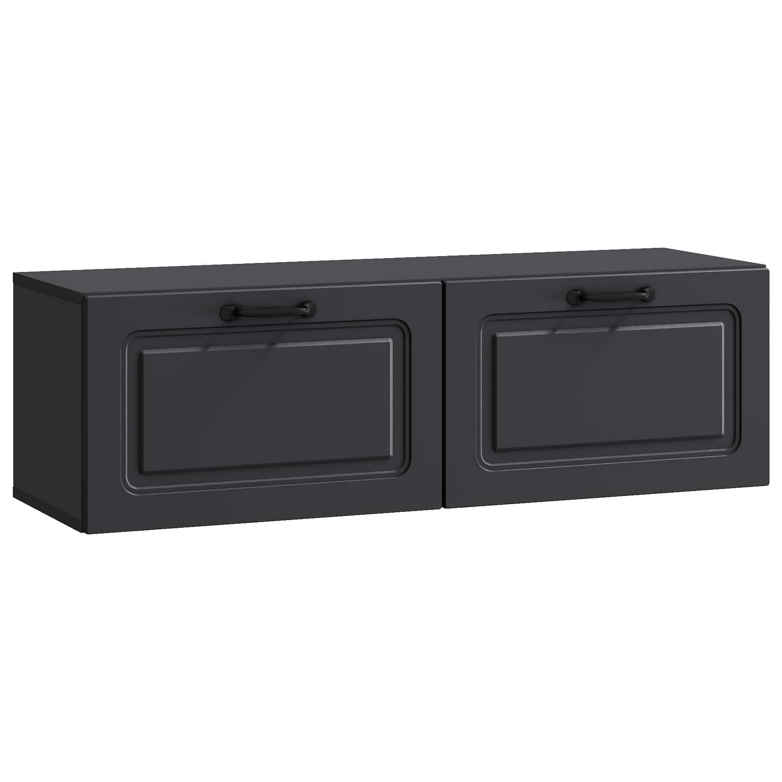 Væghængt TV-skab Sort 98 x 31 x 30 cm Konstrueret træ billede