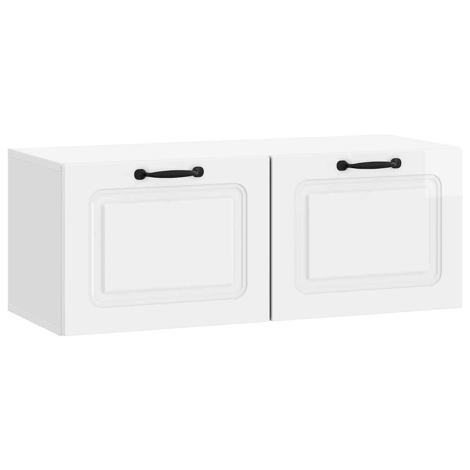 Væghængt TV-skab Vægmonteret Hvid højglans 78,5 x 31 x 30 cm billede