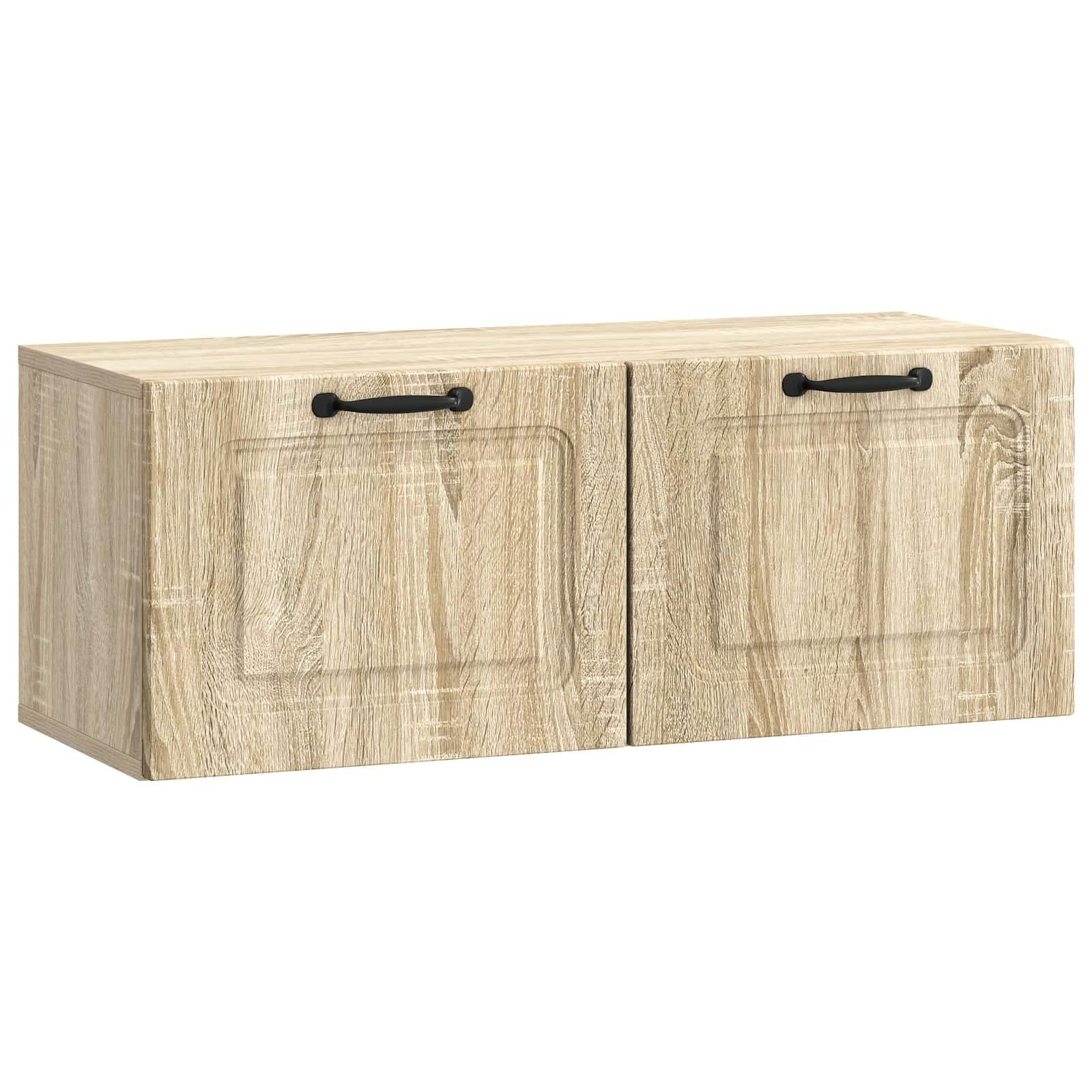 Væghængt TV-skab Sonoma-eg 78,5 x 31 x 30 cm Konstrueret træ billede