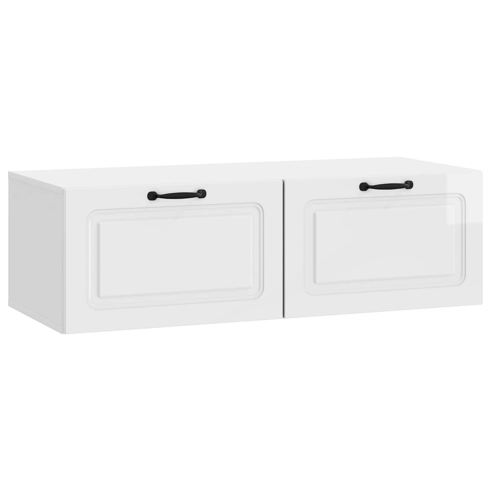 Væghængt TV-skab Hvid højglans 98 x 41 x 30 cm Konstrueret træ billede