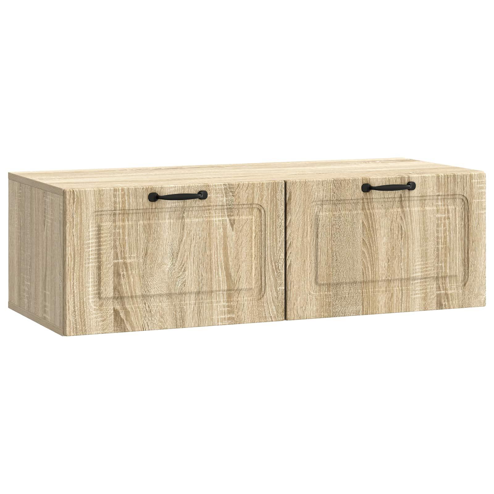 Væghængt TV-skab Sonoma-eg 98 x 41 x 30 cm Konstrueret træ billede