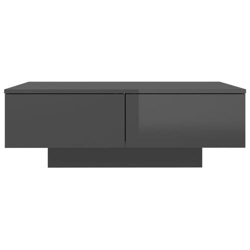 Sofabord 90x60x31 cm konstrueret træ grå højglans