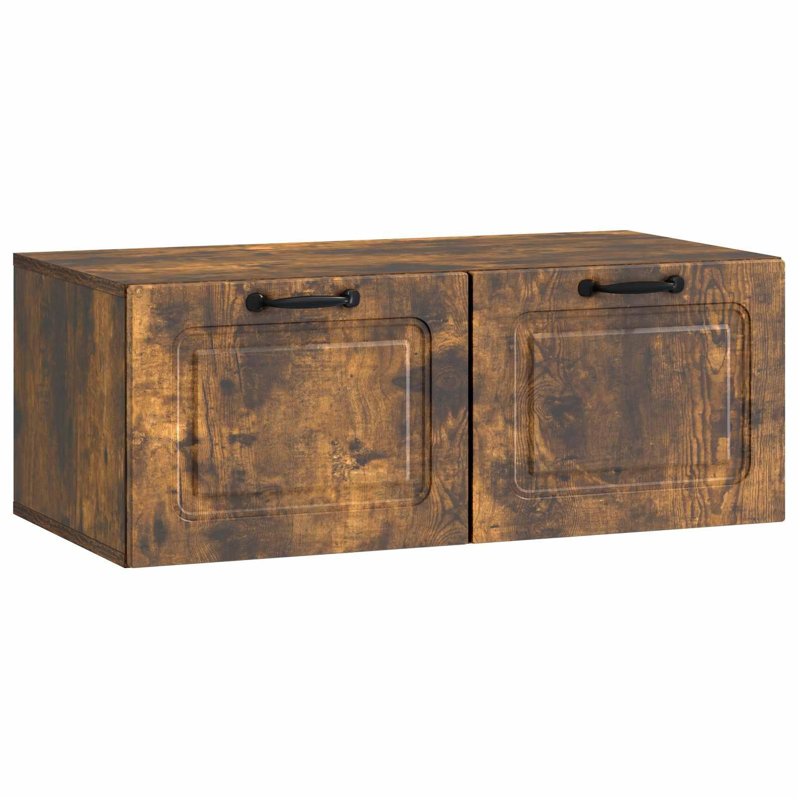 Væghængt TV-skab Røget eg 78,5 x 41 x 30 cm Konstrueret træ billede