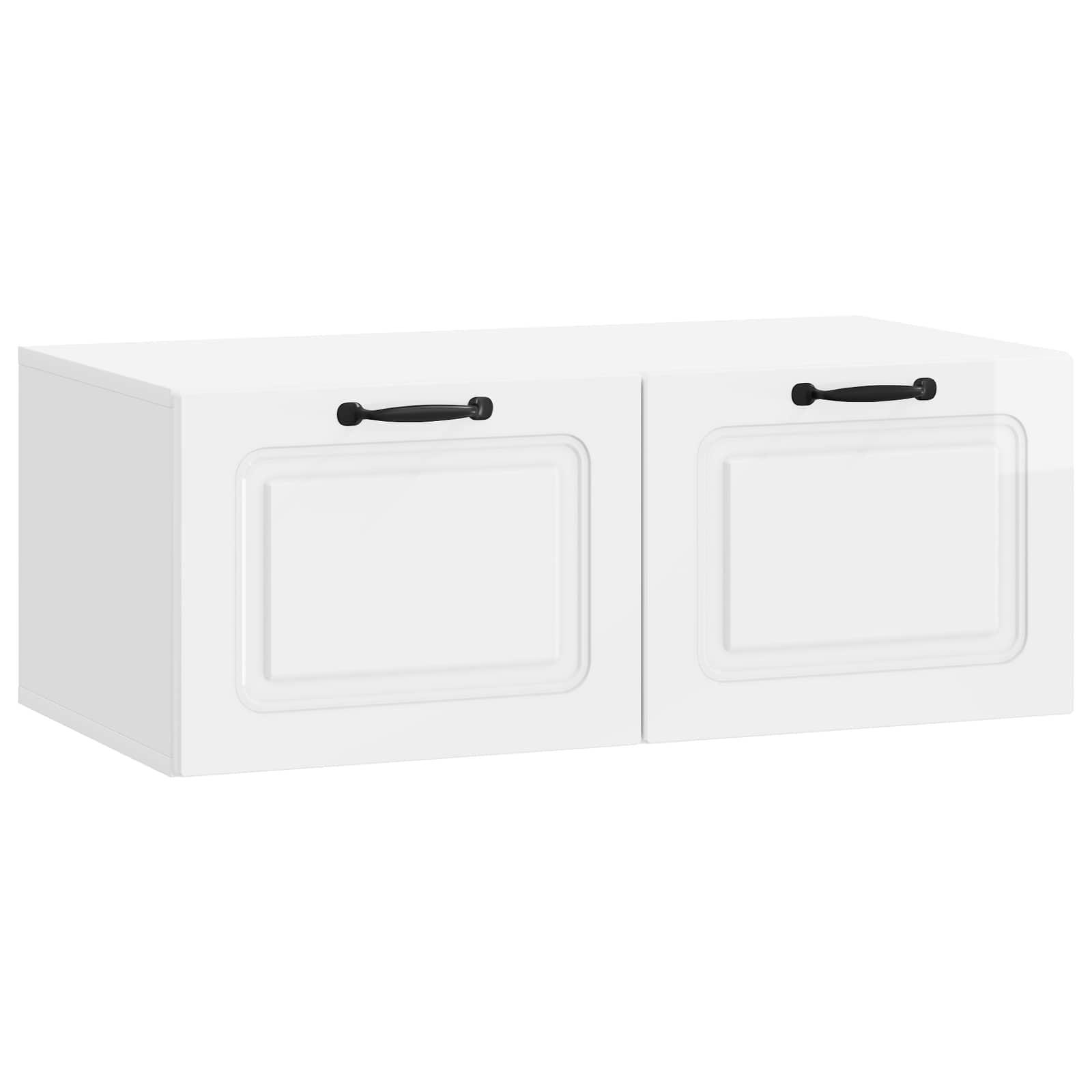 Væghængt TV-skab Vægmonteret Hvid højglans 78,5 x 41 x 30 cm billede