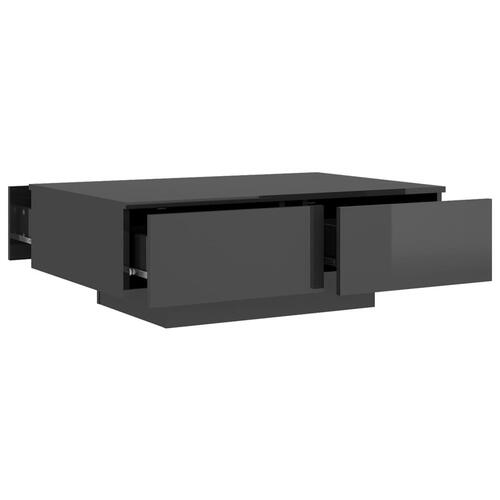 Sofabord 90x60x31 cm konstrueret træ grå højglans