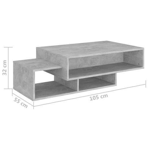 Sofabord 105x55x32 cm konstrueret træ betongrå