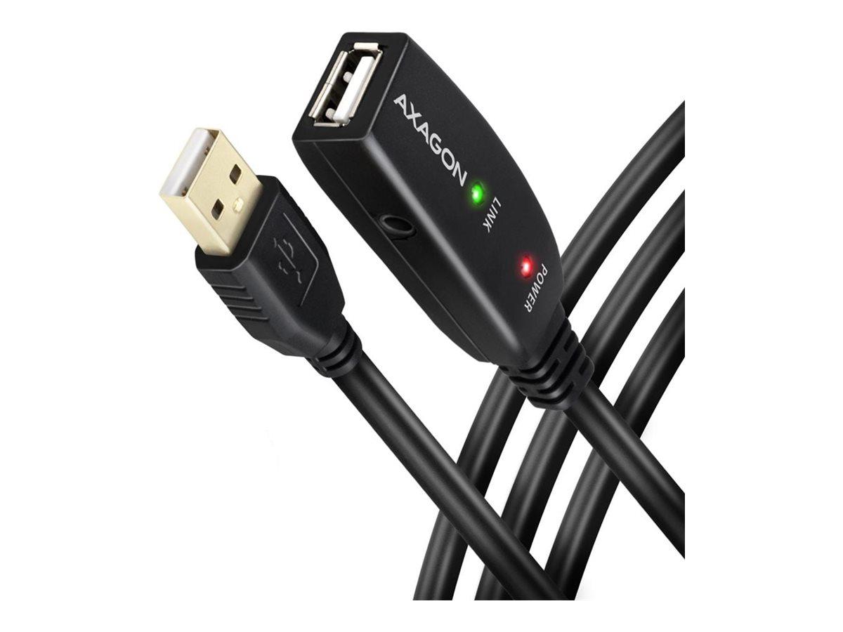 AXAGON ADR-207 USB 2.0 forlængerkabel 7,5 m – aktiv repeater – Sort billede