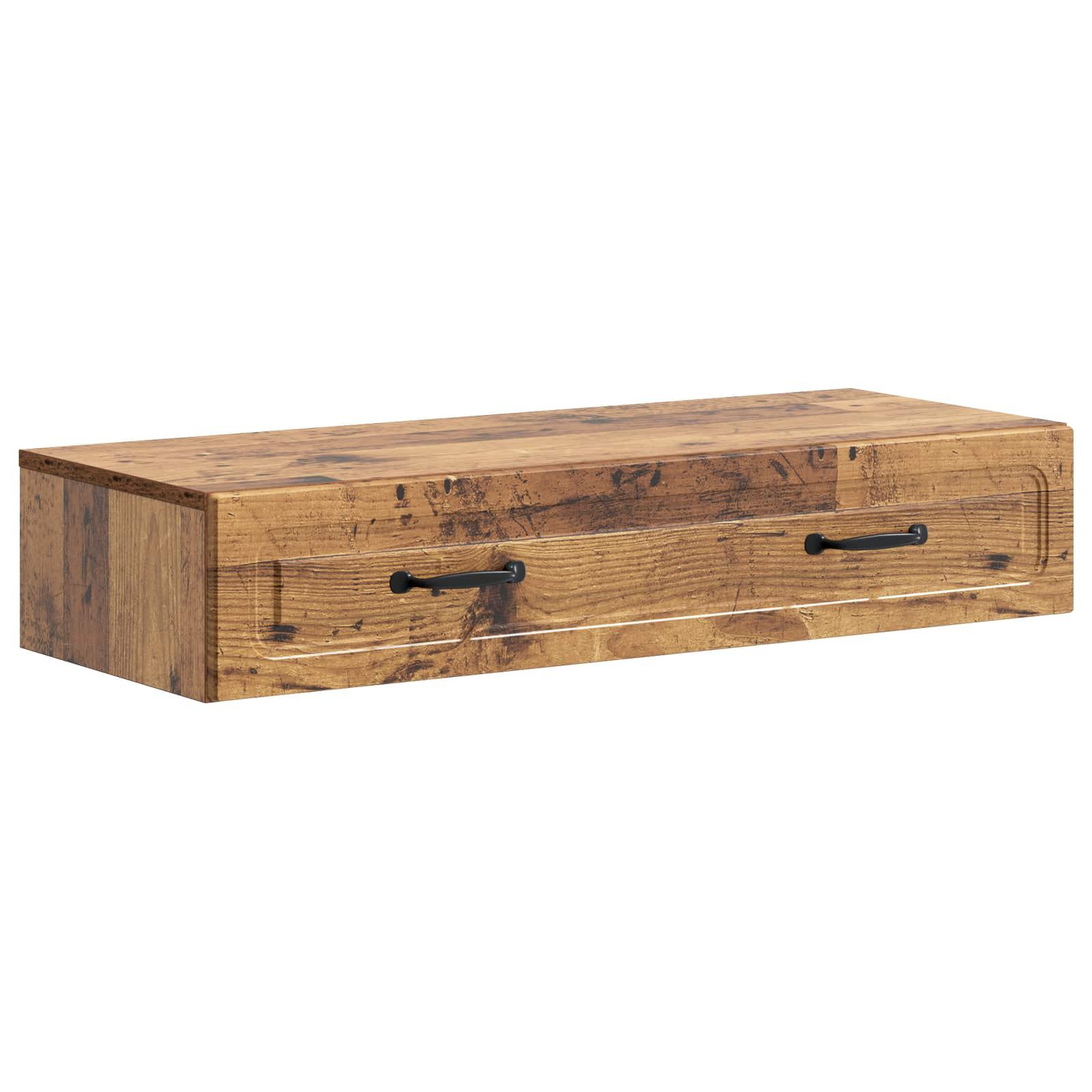 Væghængt Sideskab Gammelt træ 87,5 x 34,5 x 17 cm billede