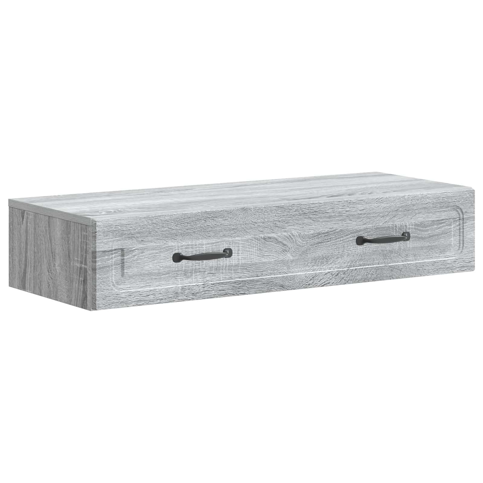 Væghængt Sideskab Grå sonoma-eg 87,5 x 34,5 x 17 cm billede