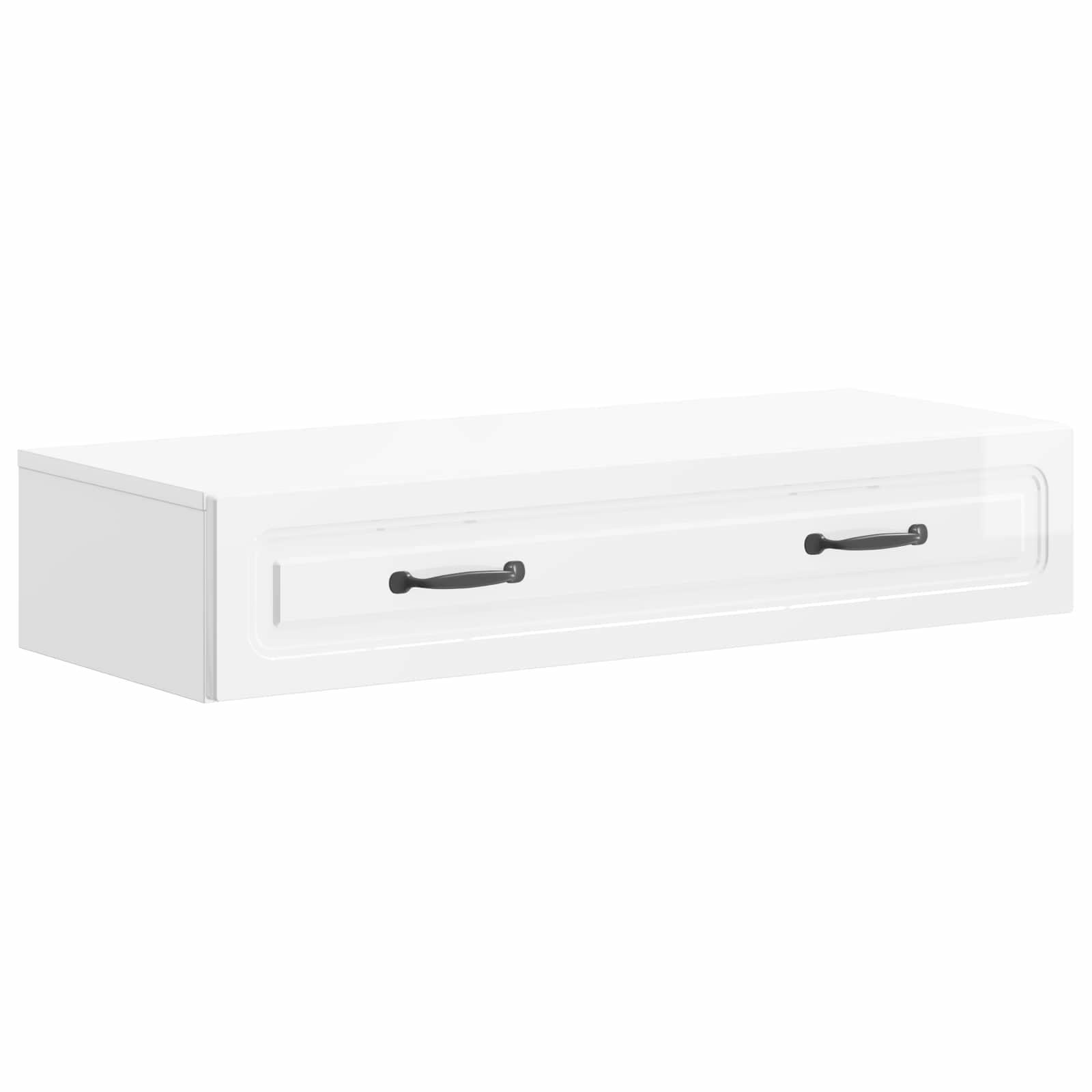 Væghængt Sideskab Hvid højglans 87,5 x 34,5 x 17 cm billede