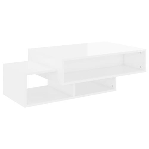 Sofabord 2 stk. 105x55x32 cm konstrueret træ hvid højglans