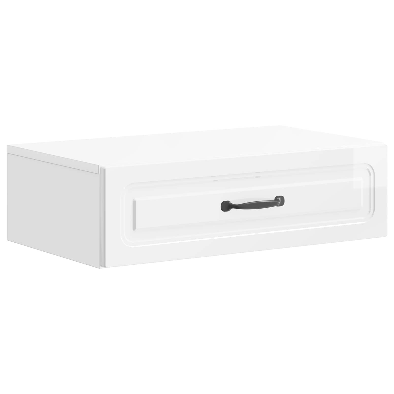 Væghængt Sideskab Hvid højglans 59 x 34,5 x 17 cm billede