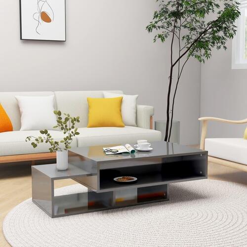 Sofabord 2 stk. 105x55x32 cm konstrueret træ grå højglans