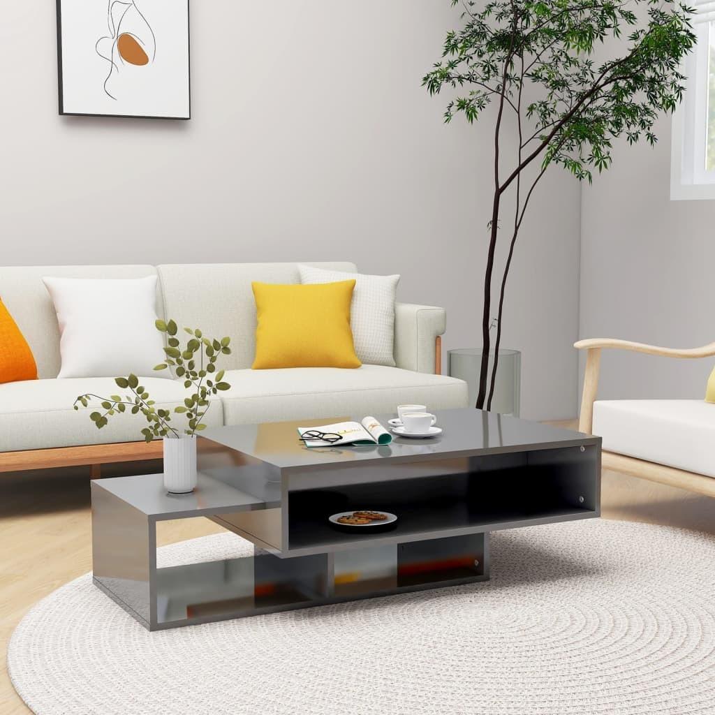 Sofabord 2 stk. 105x55x32 cm konstrueret træ grå højglans