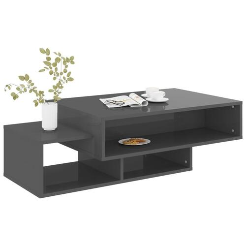 Sofabord 2 stk. 105x55x32 cm konstrueret træ grå højglans