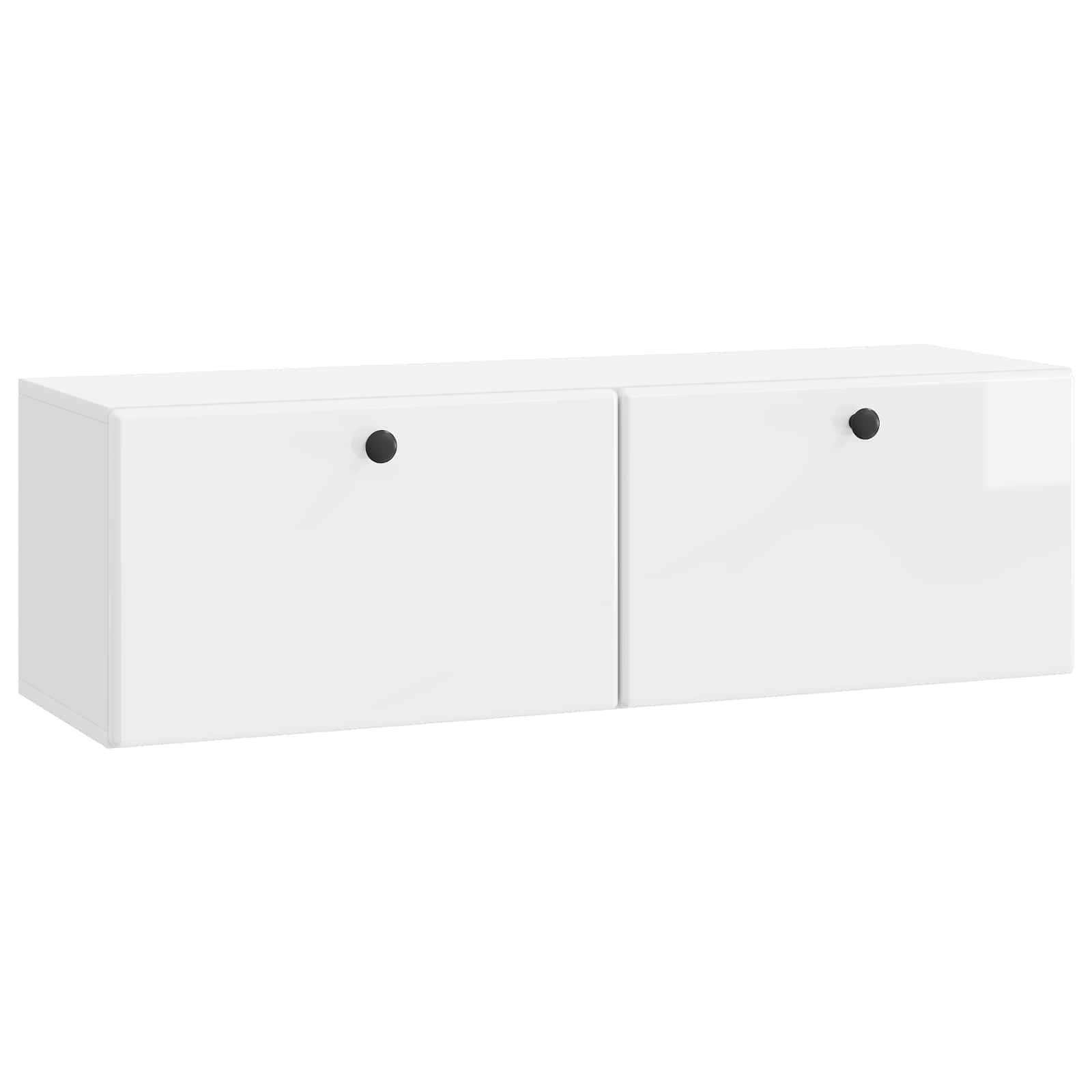 Væghængt TV-skab Hvid højglans 98 x 31 x 30 cm Konstrueret træ billede