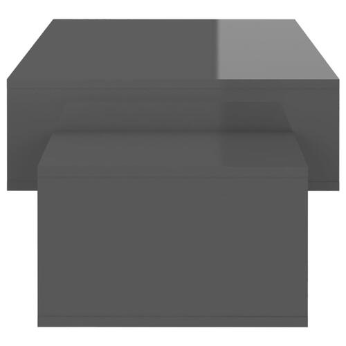 Sofabord 2 stk. 105x55x32 cm konstrueret træ grå højglans